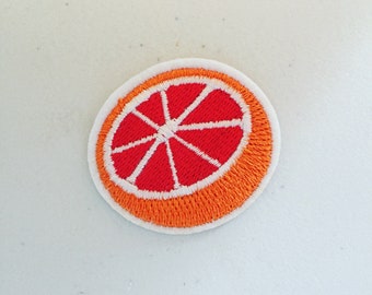 Blood Orange Iron-On Patch, Citrus Fruit Badge, Summer Fruit Patch, DIY Embroidery, Embroidered Applique, DIY Embroidery, Pop Culture Gift