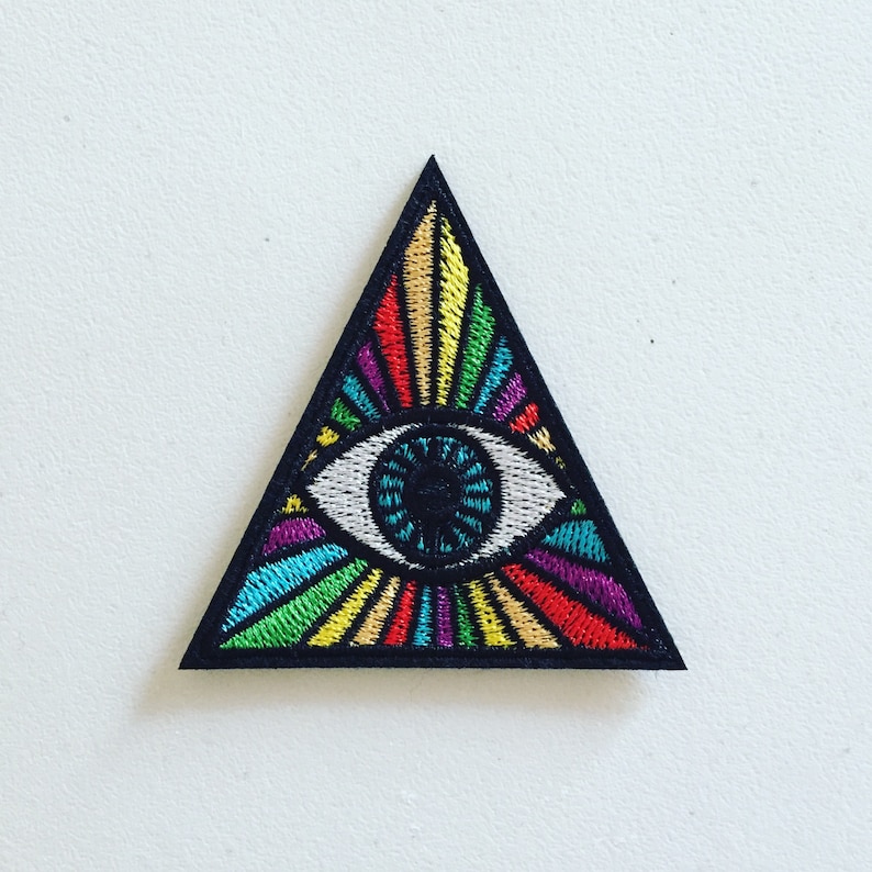 Evil Eye IronOn Patch Third Eye Triangle Badge Eye Applique Etsy