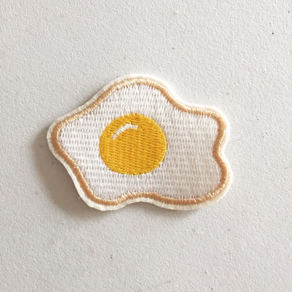 Egg Iron-On Patch, Quirky Kawaii Badge, Quirky Patch, DIY Embroidery, Embroidered Applique
