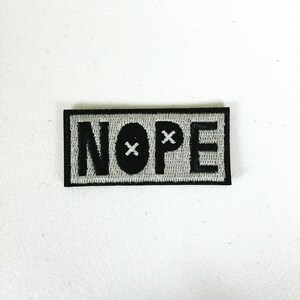Nope Pop Culture Lettering Iron-On Patch, No Word Decorative Badge, Nope Street Badge, Cartoon Embroidered Applique, Pop Culture Gift