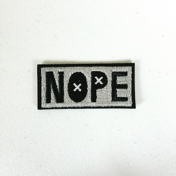 Nope Pop Culture Lettering Iron-On Patch, No Word Decorative Badge, Nope Street Badge, Cartoon Embroidered Applique, Pop Culture Gift
