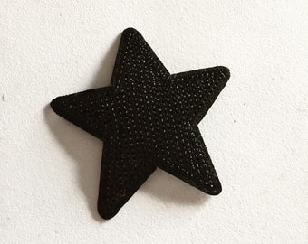 Patch thermocollant à paillettes Black Star, badge à paillettes étoiles, badge girly étincelant, broderie DIY Bling, applique brodée, applique à paillettes