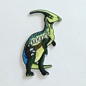 Charonosaurus Iron-On Patch: Embroidered Dinosaur Applique