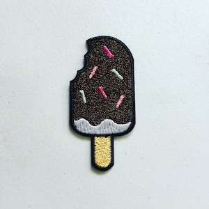Schokoladen Eis Bügeleisen Aufnäher, Schoko Ice Lolly Aufnäher, Wüste Essen Aufnäher, Bestickte Applikation, Stickdatei, Pop Culture Geschenk