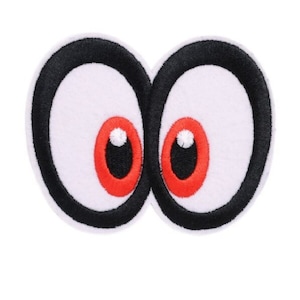 Googly Eyes Iron-On Patch, Cartoon Eyes Badge, 90s Pop Culture Badge, Cartoon Decorative Patch, Embroidered Applique, Kids Patches