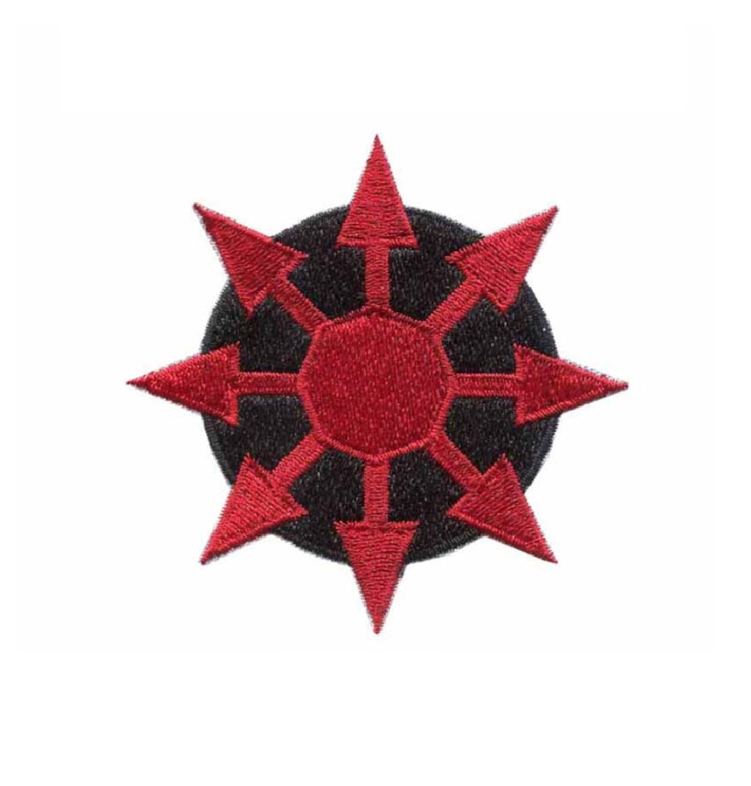 Chaos Symbol Iron-on Patch, Chaos Star/cross Patch, Arms of Chaos Symbol Iron-on Patch, Chaos Star/cross Patch, Arms of