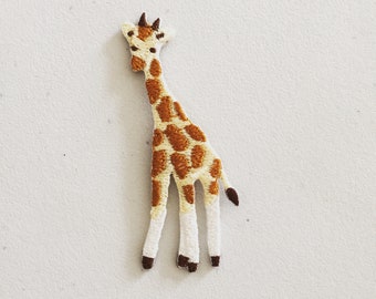 Écusson thermocollant Petite girafe, insigne animal de safari, écusson décoratif, broderie à faire soi-même, appliqué brodé, motif appliqué, cadeau pour amateur de girafe