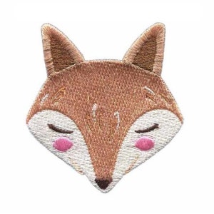 Toppa termoadesiva con volto di volpe, distintivo Foxy, toppa decorativa con animali del bosco, ricamo fai-da-te, applicazione ricamata, applicazione Foxy, regalo volpe