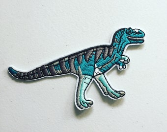 T-Rex Dinosaur Iron-On Patch, Tyrannosaurus Rex Iron-On Badge, Dino Animal Patch, DIY Embroidery, Embroidered Applique, Dinosaur Lover Gift