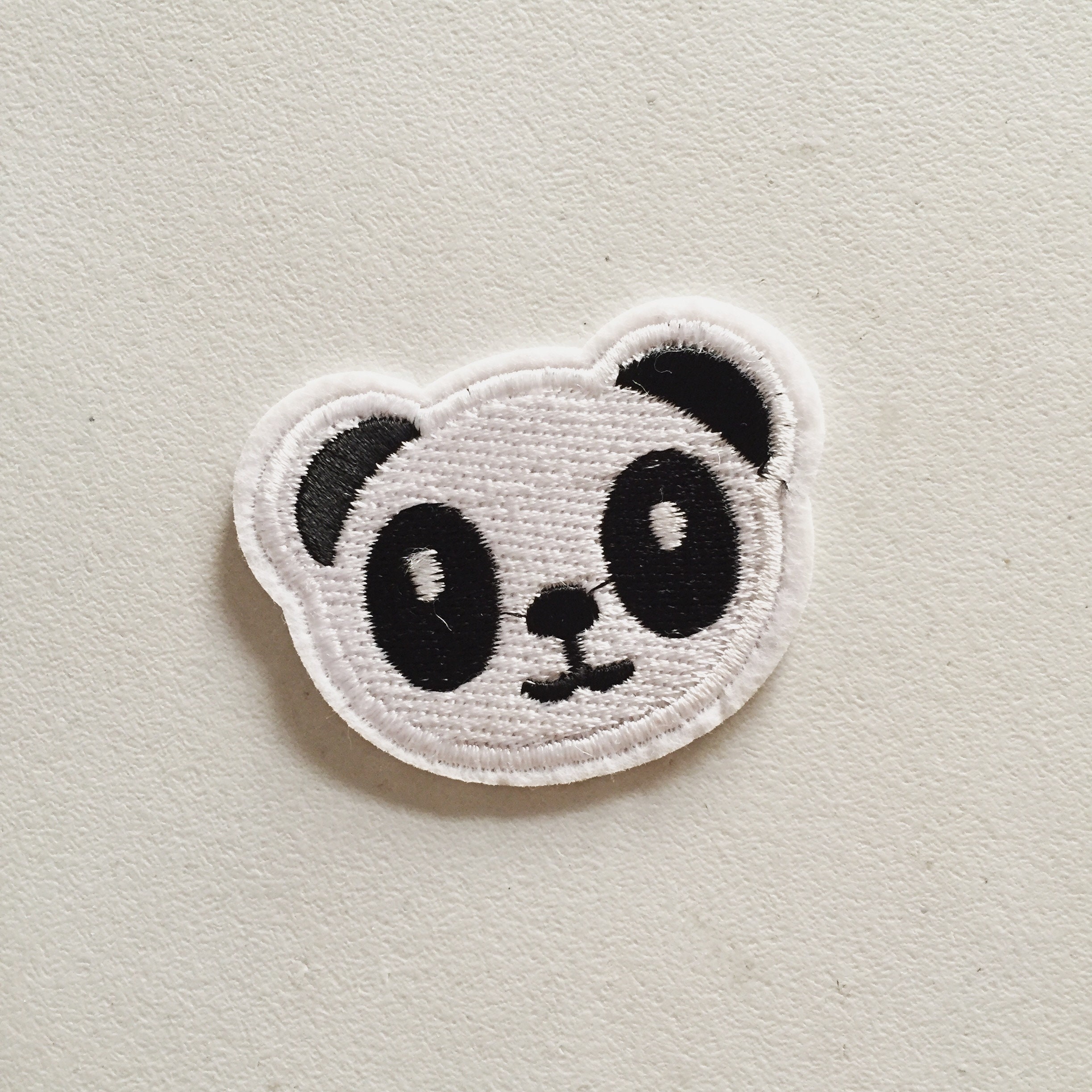 Kawaii Panda Face Iron-on Patch: Embroidered Animal Badge - Etsy