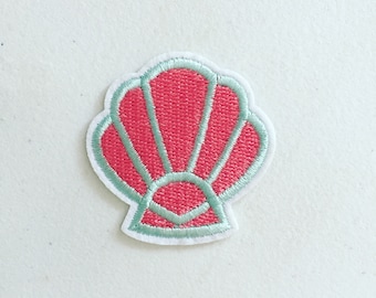 Pastell Muschel Bügelbild: Pink Muschel Bügelbild