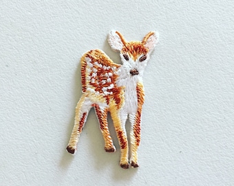 Tiny Deer Iron-On Patch, Woodland Animal Badge, Kids Decorative Patch, DIY Embroidery, Embroidered Applique, Deer Lover Gift