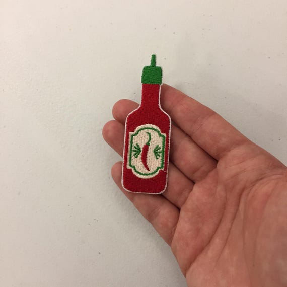 Opstrijkpatch Sriracha-chilisaus: geborduurde appliqué - België