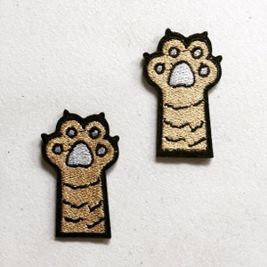 Kattenpoot opstrijkpatch, badge kattenklauw, badge dierenliefhebber, badge dierenliefhebber, cartoon patch klauwen, DIY-borduurwerk, geborduurde stoffen, cadeau kattenliefhebber (x1)
