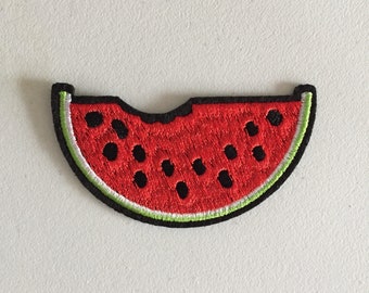 Watermelon Iron-On Patch, Fruit badge, Summer Fruit Patch, DIY Embroidery, Embroidered Applique, DIY Embroidery