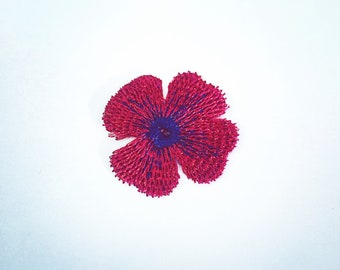 Poppy Flower Sew-On Patch, Red Wild Flower Badge, Poppy Floral Badge, DIY Embroidery, Embroidered Applique, Decorative Patch, Poppy Gift