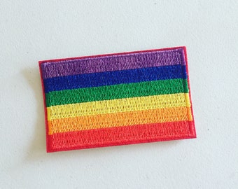 Rainbow Flag Iron-On Patch: LGBTQ Embroidered Applique (80x50mm)