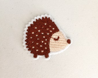 Tiny Hedgehog Iron-On Patch, Woodland Animal Badge, Hedgehog Badge, Decorative Patch, DIY Embroidery, Embroidered Applique, Hedgehog Gift