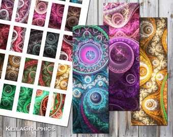 Digital Collage Sheet - Instant Download - Rectangle Size 1x2&quot; + 0.75x1.5&quot; + 1x3&quot; - domino + microscope - Printable Images - Steampunk Style