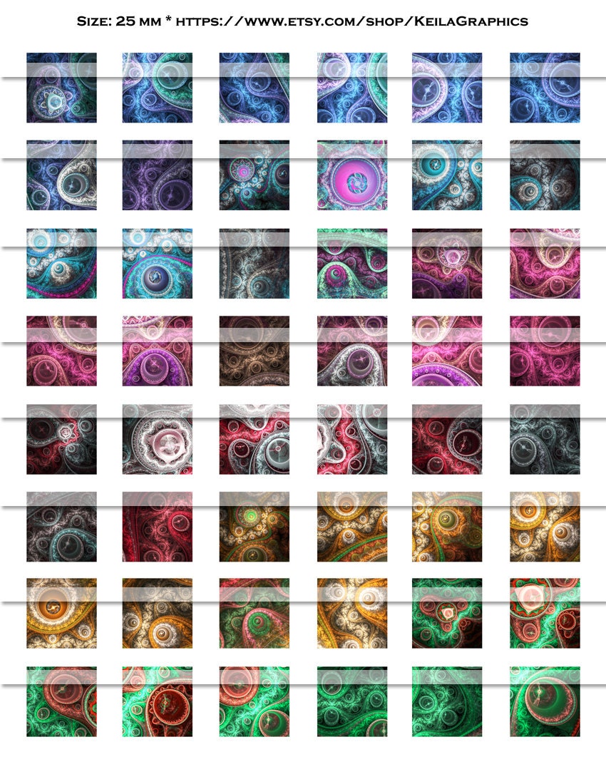 Digital Collage Sheet Instant Download Square Size 25mm 20mm 15mm