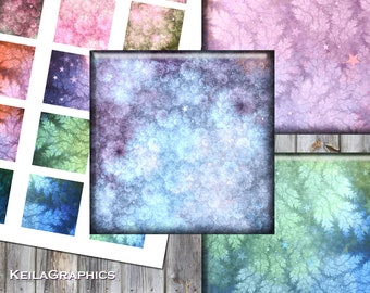 Digital Collage Sheet - Instant Download - Square Size 2" + 1.5" + 1" Printable Images - Fractal Clouds