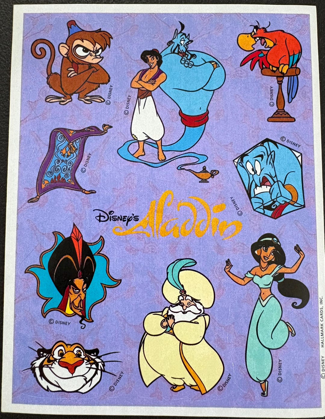 Vintage Stickers - Disney - HALLMARK - Aladdin - EXCELLENT - Etsy