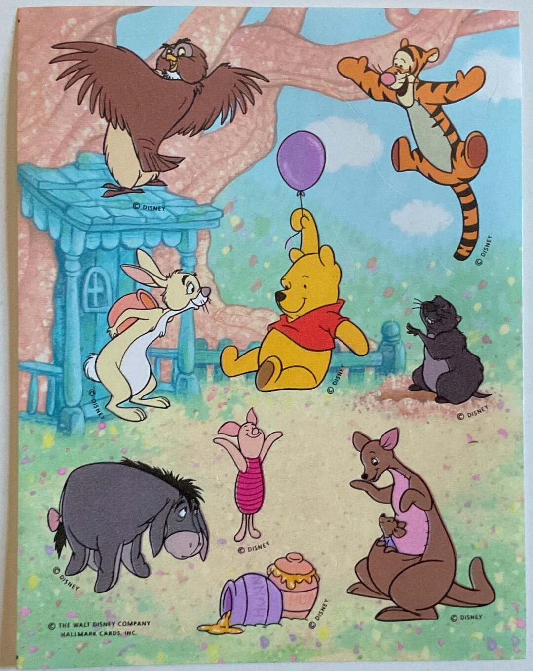Vintage Stickers Disney HALLMARK Winnie the Pooh, Kanga, Roo, Gopher ...