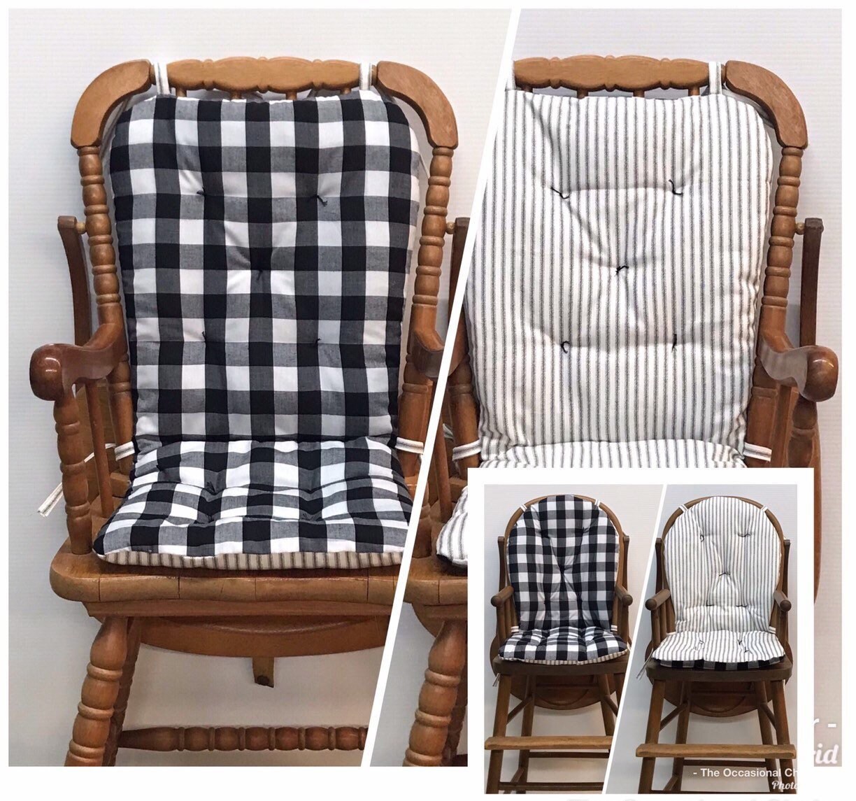 Buffalo Check Farmhouse Style Reversible Highchair Cushion 1