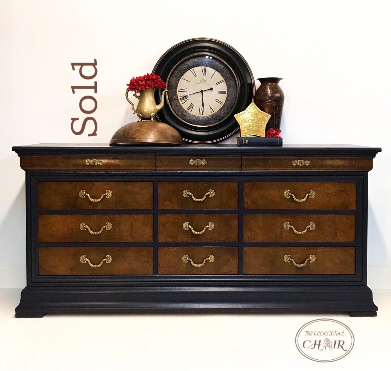 Sold Vintage Henredon Twelve Drawer Triple Dresser Buffet