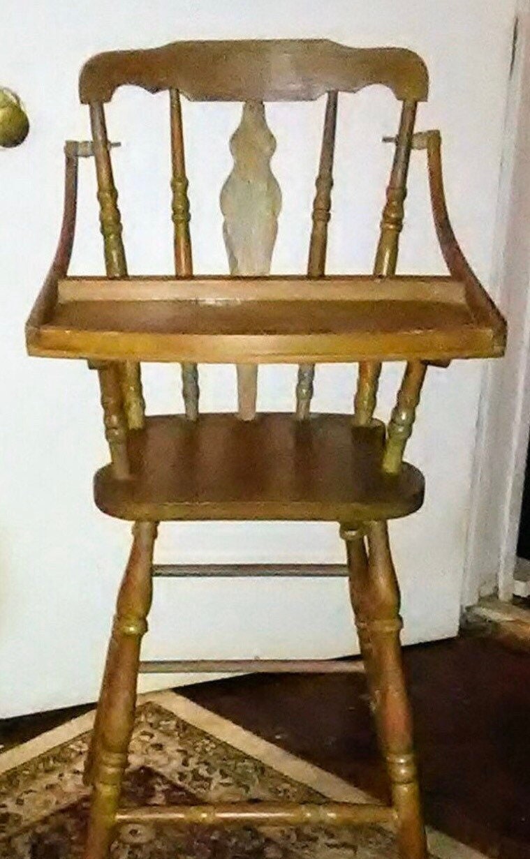 Vintage Wooden High Chairs Available for Custom Finish