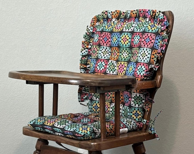 Highchair Cushion, Custom Made to Fit Your Vintage Wooden Highchair