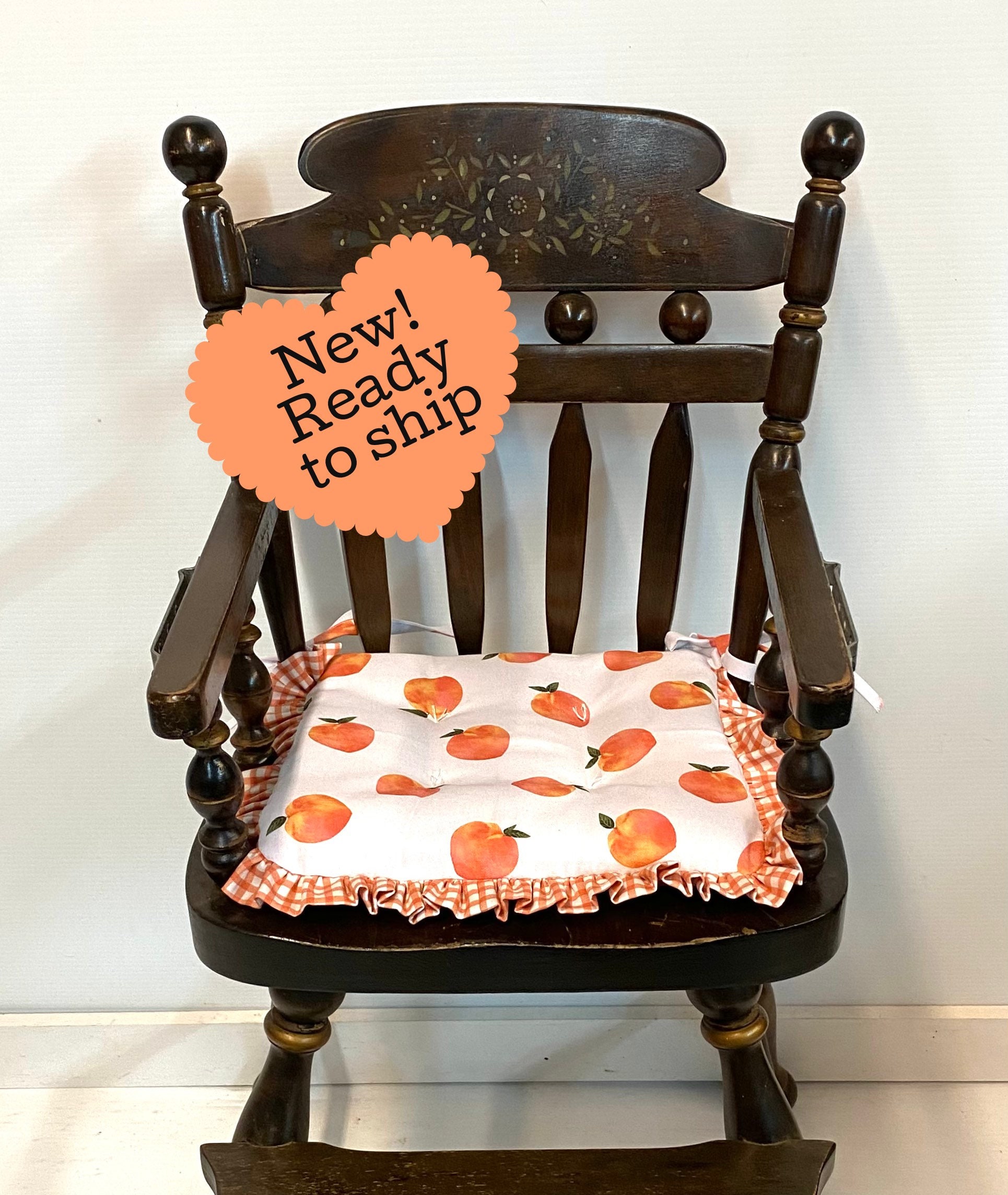 Highchair Cushion for Vintage Wooden High Chairs, Reversible, Ready to Ship