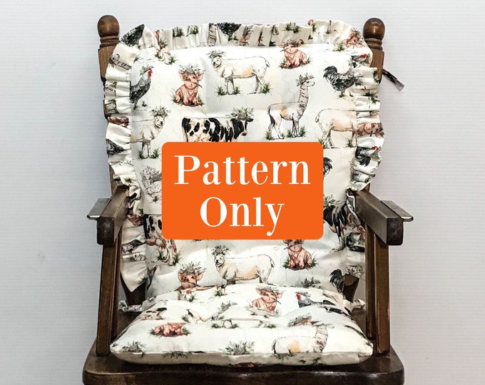 PATTERN ONLY - Pattern for High Chair Cushion for Vintage Wooden High Chairs