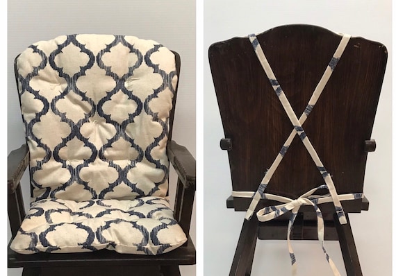 vintage wooden high chair cushion