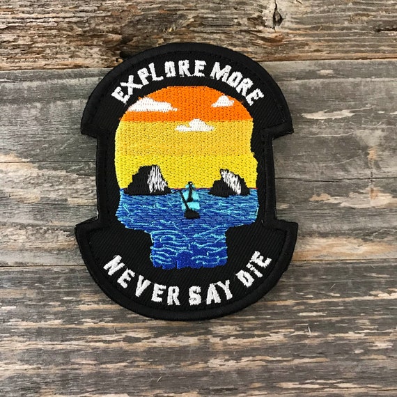 Goonies Movie Never Say Die Skull Face 3.5/'/' Embroidered Sew or Iron on Badge