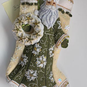 Bucilla Stockings &quot; St Nick&#39;s Christmas&quot; Handmade, Finished