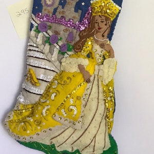 Bucilla Christmas stocking &quot;Christmas Princess&quot; finished, handmade
