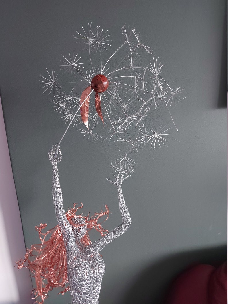 Dandelion Fairy Blown away Dandelion wire fairy sculpture | Etsy
