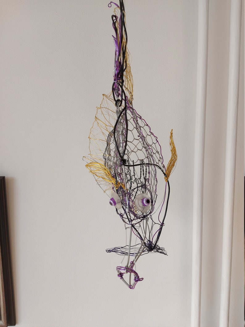 Fish wire Art Gift for Him Wire fish sculpture Metal Fish Etsy