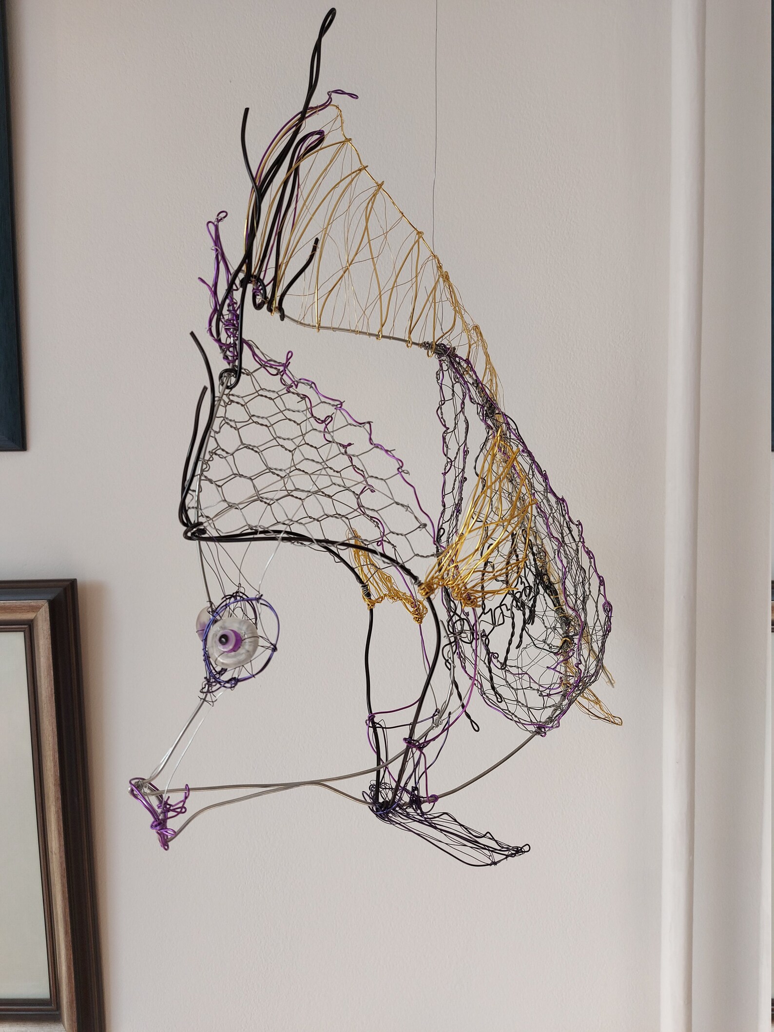 Fish wire Art Gift for Him Wire fish sculpture Metal Fish | Etsy