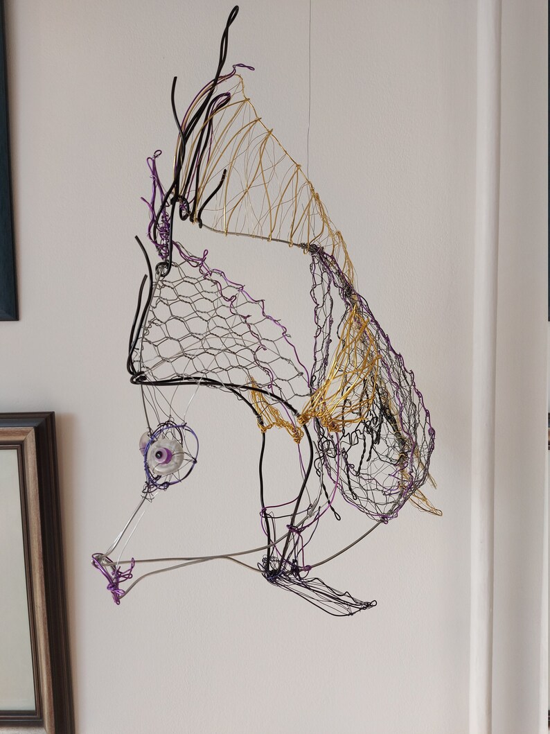 Fish wire Art Gift for Him Wire fish sculpture Metal Fish Etsy
