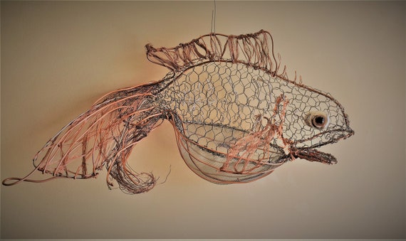 Gold Fish, OOAK Fish Sculpture, Unique Wire Art, Gift for Him, Wire  Sculpture, Hanging Wall Art, Father's Day Gift, Copper Beach Home Decor -   Denmark