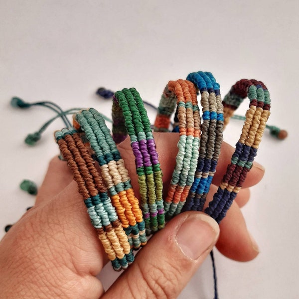 Bohemian multicolored bracelet, macrame ethnic jewelry, aguayo textile atacama design, andean inspired wristband.