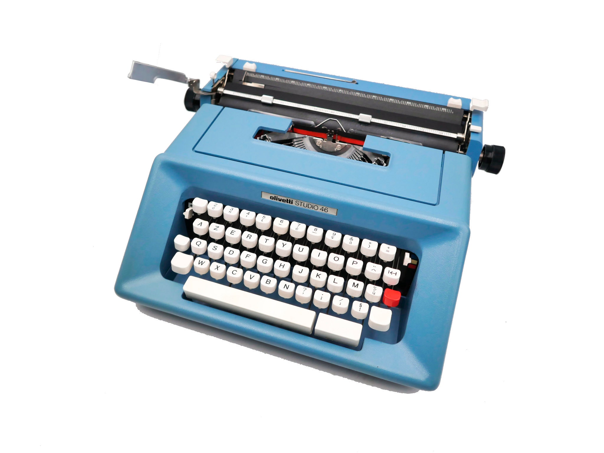 Olivetti Studio 46 青 タイプライター Revised Vintage Blue Typewriter New Ribbon Olivetti Studio
