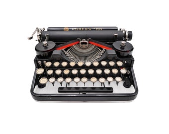 Machine à écrire vintage révisée ruban neuf Underwood Portable 3 Bank noire années 20