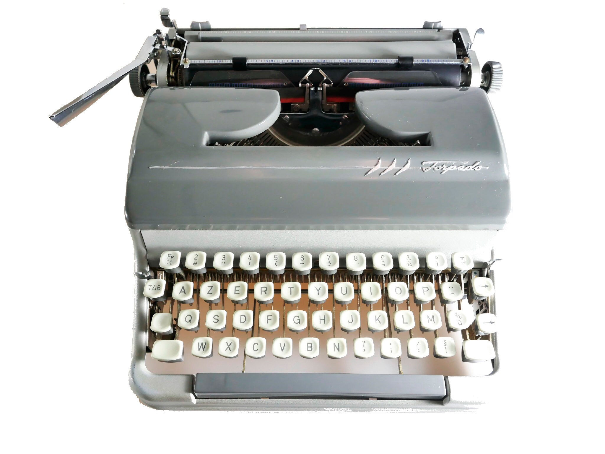 Machine à Écrire Torpedo 18 S Grise Révisée Ruban Neuf 1961