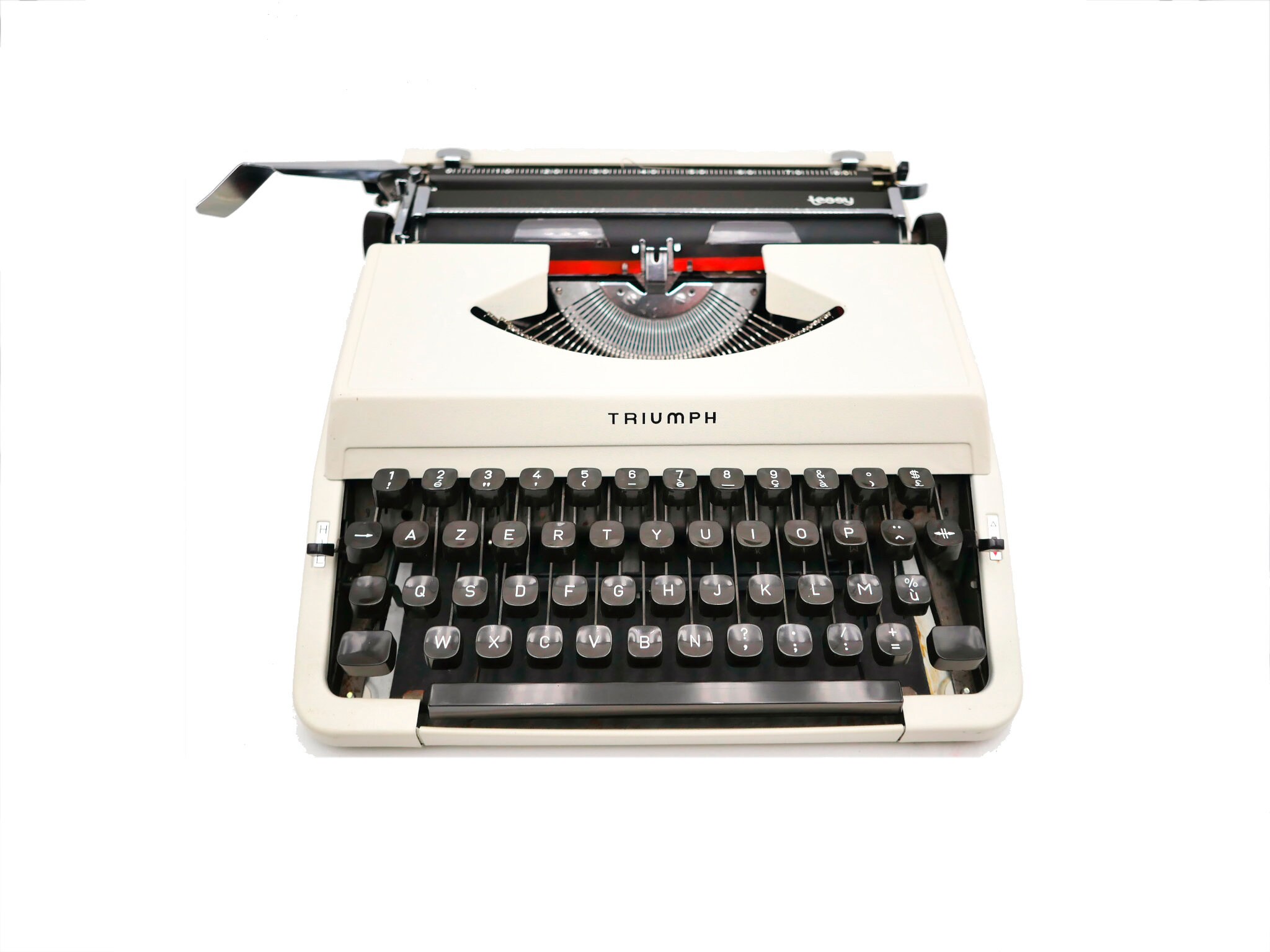 Machine à Écrire Triumph Teeey Blanche Révisée Ruban Neuf
