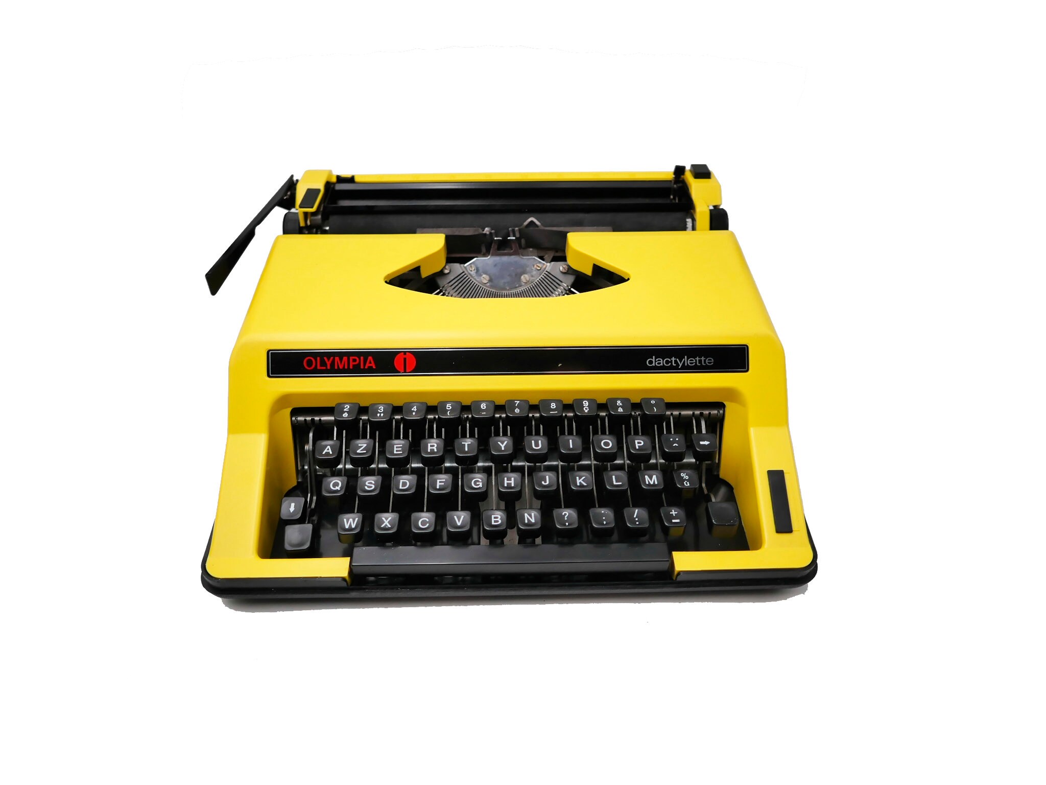 Machine à Écrire Vintage Révisée Ruban Neuf Olympia Dactylette Yellow Cab