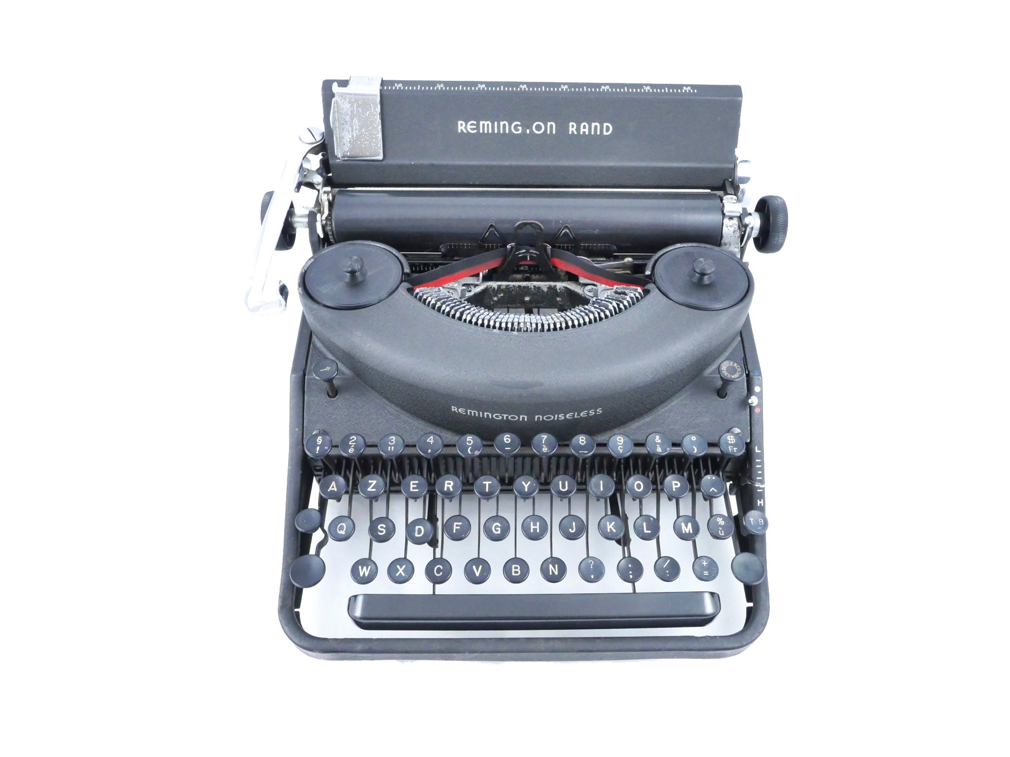 Machine à Écrire Remington Noiseless 7 Noire 1948 Révisée Ruban Neuf