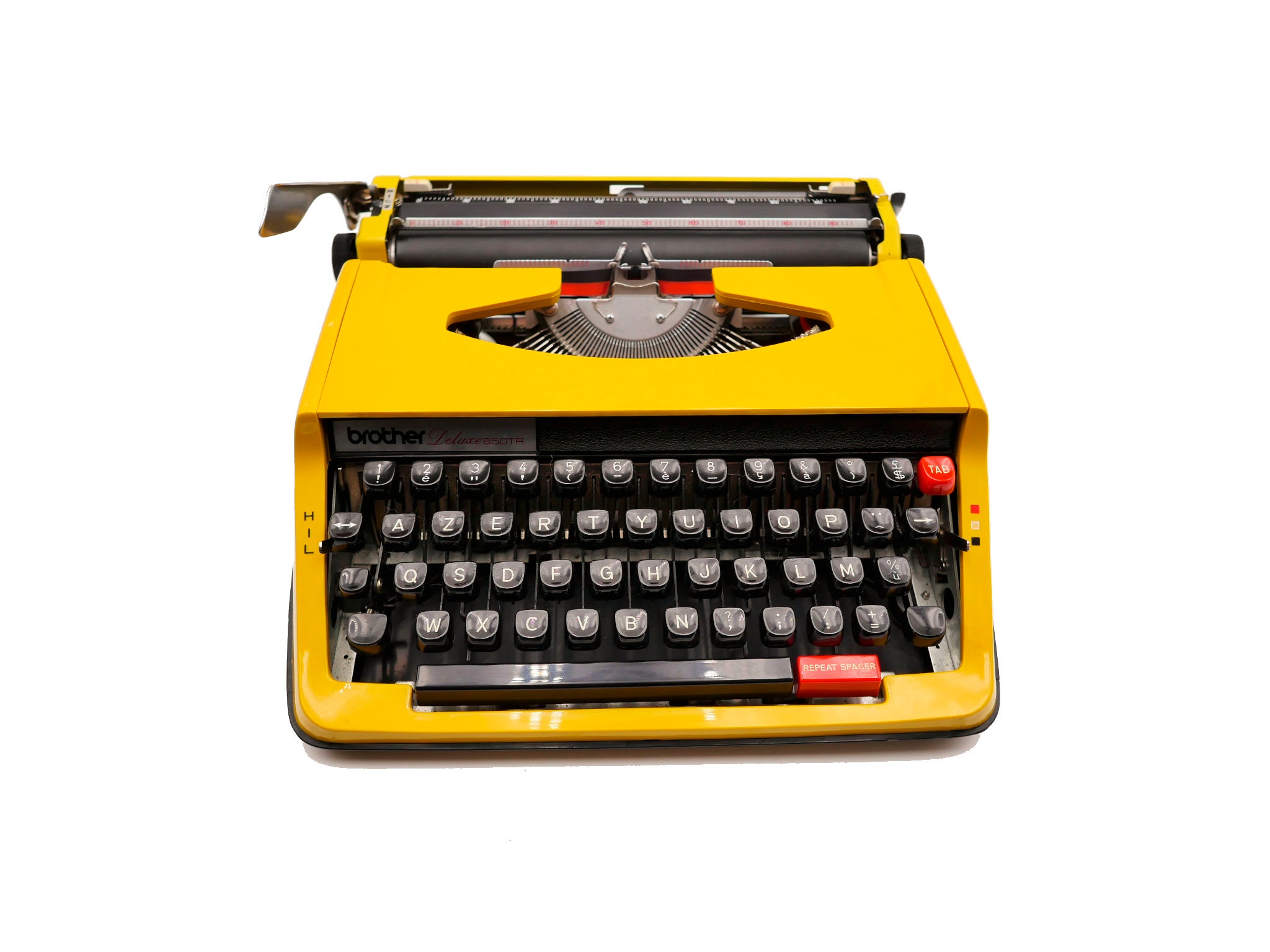 Machine à Écrire Vintage Révisée Ruban Neuf Brother Deluxe 850Tr Jaune